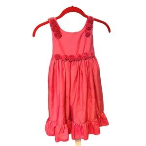 Savannah Girls Dress Size 6 Pink Party Wedding Fully Lined Rosettes Bow Fancy